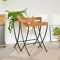 Table d'appoint en bois au design moderne avec pieds en métal, durable et facile à assembler, meubles de salon, décoration intérieure