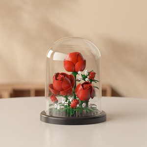 Cadeau de la Saint-Valentin : Jouets de construction DIY, Blocs de fleurs en mosaïque, Décoration miniature de fille aux fleurs, Miniature éternelle en pot - Product Image 2