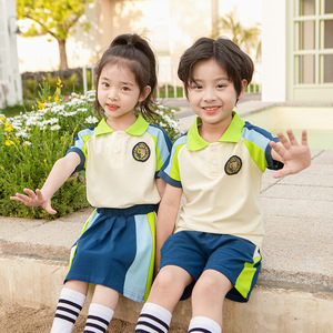 Ensembles d'uniformes scolaires d'été unisexes pour enfants - Polyester/coton - Tissu en coton - Pour les journées sportives et les cérémonies de remise de diplômes - Product Image 4