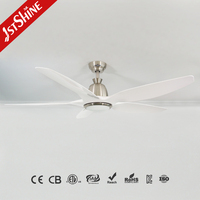 Ventilateur de plafond 1stshine 60 pouces avec lames blanches, compatible Alexa et Google, faible consommation d'énergie, ultra silencieux, avec éclairage LED