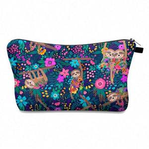 Bolsa de Cosméticos de Poliéster Transparente con Estampado Digital, Diseño de Perezoso, para Viaje, Venta Caliente - Product Image 5