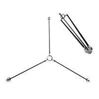 Stabilisateur de sol, guide étoile, trépied de topographie pliable, poteau de prisme, métal noir