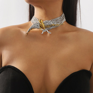 Fashion Multiple Layers Birds <strong>Swallows</strong> Choker <strong>Necklaces</strong> Full of Diamonds Niche Retro Temperament Spicy Girls <strong>Necklaces</strong> Women - Product Image 3