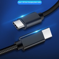 Câble USB tressé en nylon avec logo OEM d'usine 0.2m 1m 2m 3A câble USB C vers type c à charge rapide pour le chargement des appareils mobiles de type c