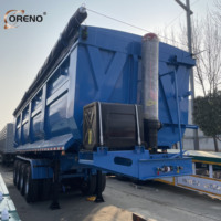 Semi-remorque benne arrière à 3 essieux pour le transport de marchandises en vrac, système hydraulique, pour l'exploitation minière et les matériaux de construction