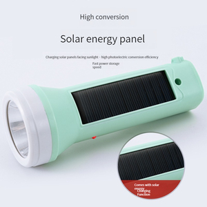 Solar Rechargeable <b>Flashlight</b> Hand LED <b>Torch</b> 90 IP68 80 Emergency Xhp50 35-100 Lumens Alkaline Metal 90% Efficient Rechargeable - Product Image 5