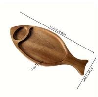 Plateau en bois d'acacia - Assiette créative pour la maison, idéale pour le fromage et les steaks - Plateau de service pour le thé et les collations - Assiette de dîner