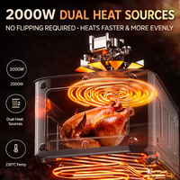 Bestday Four à vapeur et friteuse à air électrique multifonctionnel 10L entièrement métallique avec cuisson vapeur pour la cuisine domestique