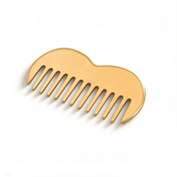 Peigne Gua Sha en laiton naturel en forme de cœur, outil de massage du cuir chevelu pour la croissance des cheveux, le lifting de la mâchoire et le drainage lymphatique de la tête