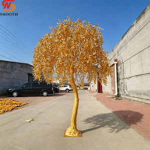 Árbol Artificial de <span class=keywords><strong>Sauce</strong></span> Dorado Lácteo de 8 pies de Altura para Interiores y Exteriores, Árbol de los Deseos Dorado, Árbol de Flores para Eventos de Boda - Product Image 1