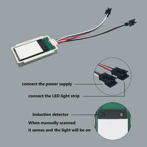 מתג אור LED חכם אינדוקטיבי DC12V טריקולור נגד ערפל מראה יד לטאטא מתג חיישן דימר