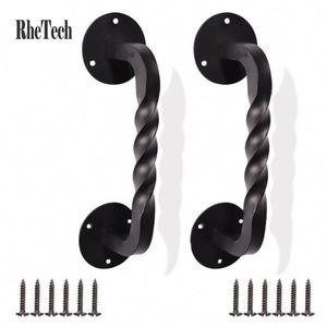 WEKIS Modern Heavy Duty Cast Iron <b>Door</b> <b>Handle</b> Sliding Wooden <b>Door</b> Barn <b>Door</b> Pulls <b>Handles</b> Matte Black Apartment Warehouse - Product Image 1