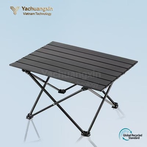 Mesa Plegable Portátil de Madera de Teca para Exteriores, Mesa Cuadrada de Aluminio Plegable para Acampar y Hacer Picnic - Product Image 2
