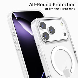 Casing Ponsel Magnetik Berkualitas Tinggi untuk iPhone 17 Seri iPhone TPU+PC Transparan Mendukung Pengisian Daya Nirkabel untuk iPhone 17 Pro - Product Image 5