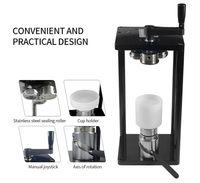 Máquina Manual para Sellar Latas de PET y Aluminio, Selladora Manual con Manivela para Latas de PET