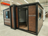 Maison conteneur extensible à double aile de 28 m², structure en acier pliable de 700 mm pour le transport, vente directe usine Shandong