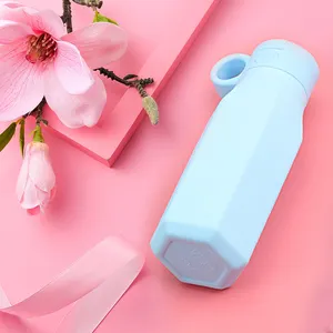 Portable Spill Proof Flip Straw Bpa Garrafa De Água De Silicone Livre Isolado Escola Estudante Ginásio Menina Bebida Garrafa De Água