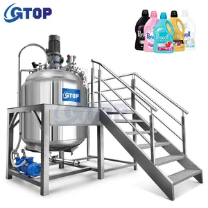 GTOP Gas Industri Reaktor Krim Coklat, Penyedot Vakum Sabun Cair, Tangki Pencampur Parfum, Peralatan Mesin Pembuat