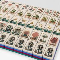 Mahjong américain sur mesure, série Ocean, en acrylique, 160 plaques, impression UV, gravure laser