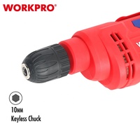 Pour le kit d'outils de perceuse électrique professionnelle WORKPRO, perceuse électrique filaire sans clé de 10 mm avec une puissance nominale de 500 W