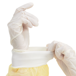 Robe d'opération jaune PP PE imperméable AAMl niveau 3 robe d'isolement robes jetables médicales fournisseurs Hubei Haixin - Product Image 4