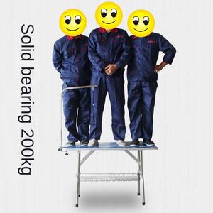 Höhenverstellbarer und Klappbarer Hydraulischer Trimmtisch aus Edelstahl für Hunde und Kleintiere, Pflegetisch mit Wanne für den Tierbedarf - Product Image 3