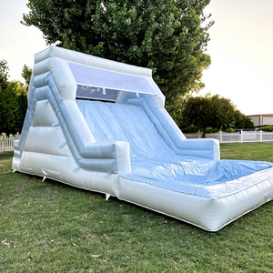 Château gonflable pour fête de jardin, toboggan aquatique gonflable moderne avec piscine, toboggan aquatique commercial pour enfants - Product Image 1