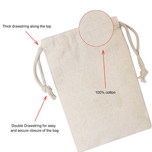 Bolsa con cordón de muselina de algodón con logotipo personalizado, envoltorios de regalo ecológicos con estampado de leopardo y cuerda gruesa para publicidad - Product Image 2