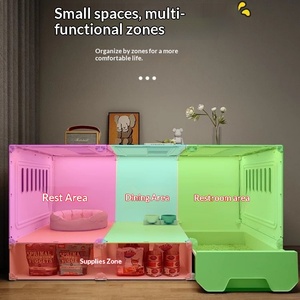 Casa para Mascotas, Jaula para Gatos Estilo Villa con Inodoro Integrado para Apartamentos Pequeños, Uso en Interiores, Baño y Pasillo, Camas y Accesorios para Mascotas - Product Image 3