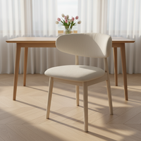 Chaises de salle à manger modernes et confortables en tissu avec pieds en bois et coussin rembourré pour la maison, le bureau, le bar à domicile, le centre commercial - Durables