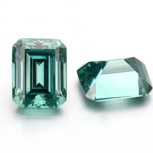 Green Color Emerald Cut Moissanite Diamond Graceful Fashion Classic 4*6mm-10*12mm