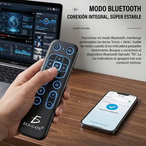 Souris Air Mouse ELE-GATE avec mini clavier sans fil Bluetooth 2.4G rétroéclairé pour PC TV Box - Product Image 4