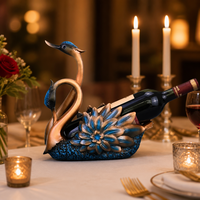 Artesanía de resina personalizada, soporte creativo para botella de vino, diseño de cisne, soporte para botella de cisne de resina hecho a mano