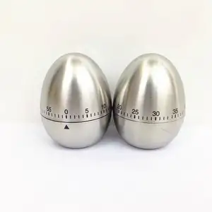 Stainless Steel Egg Shaped Mechanical Rotating Alarm with 60 Minutes for Cooking novelty unique Kitchen Timer