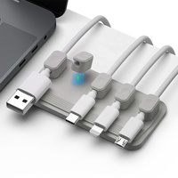 Pengatur Kabel Data OEM Bracket, Perekat Mandiri, Pengatur Kabel Silikon Magnetik untuk Meja Kerja dengan Desain Tanpa Bekas untuk Kabel Data