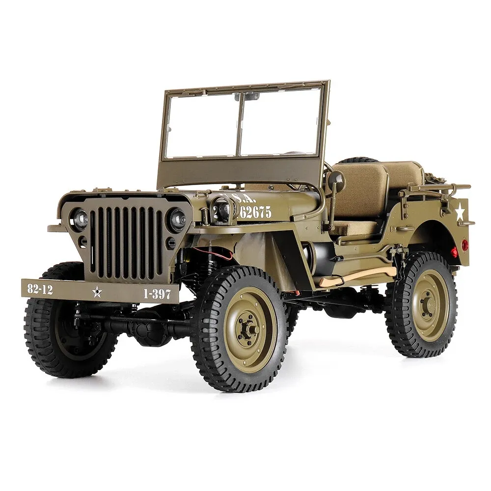 RocHobby 1/6 1941 MB Scaler Đài Phát Thanh Điều Khiển Xe Ô Tô Điện Không Thấm Nước WW2 Jeep Willys (Không Có Pin, Sạc)