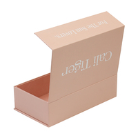 Boîte cadeau personnalisée rose pour la Saint-Valentin, emballage de luxe avec logo imprimé pour colliers, boucles d'oreilles, montres, en carton magnétique