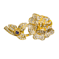 Chapeau de Corsage Vintage, accessoires de décoration, broche en cristal, vente en gros, badge de revers en émail doux personnalisé avec strass