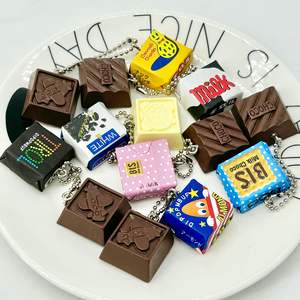ของตกแต่งพวงกุญแจรูปขนมช็อกโกแลตญี่ปุ่นไทโรลมาสึโอะแบบจำลองชุดเล็ก (พร้อมสายคล้องคอ) ของขวัญวันเกิด ของเล่น - Product Image 1