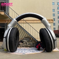 Écouteurs gonflables de décoration argentée pour les festivals de musique Dj