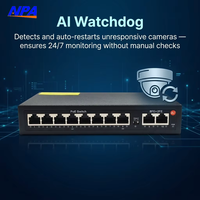 Switch PoE rapide 10 ports blindé en métal IEEE802.3af/at 120W avec alimentation intégrée, capacité 2 Gbit/s, extension longue distance pour caméra IP, QoS