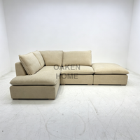 OAKEN Meubles de salon de luxe, canapé nuage en tissu lin personnalisé, coussin moelleux, ensemble de meubles de salon, fabrication américaine