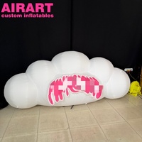 Décoration intérieure de bar, nuages gonflables, éclairage LED, ballon nuage gonflable à suspendre