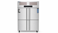 Réfrigérateur-congélateur commercial vertical à double température et double compresseur 410+430L à quatre portes pour cuisine de restaurant