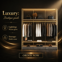 Étagère murale d'exposition de vêtements éclairée par LED, panneau d'affichage pour vêtements, équipement de boutique de vente au détail