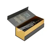 Boîte d'emballage de luxe en papier gaufré, Logo personnalisé, papier de Texture rigide, pour Whisky et vin, pièces
