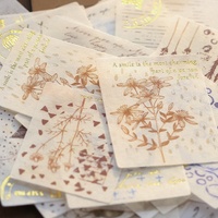 Lot de 40 autocollants vintage dorés pour scrapbooking, carnet, carte, journal, coque de téléphone, décoration