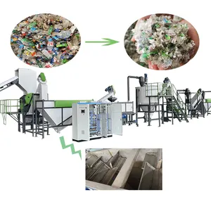 Waste PET Bottles Washing Line Water Bottle Recycling Machine with Hot Washer