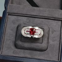 Bague pour femme Seiko personnalisée, série High Bead, en argent 925, avec rubis de grand carat et pierres précieuses, combinaison de pierres massives