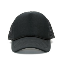 Venta al por Mayor Directa de Fábrica, Gorra Trucker de Espuma Negra de 6 Paneles con Logotipo Personalizado en Blanco, de Alta Calidad, Unisex, Gorras Deportivas